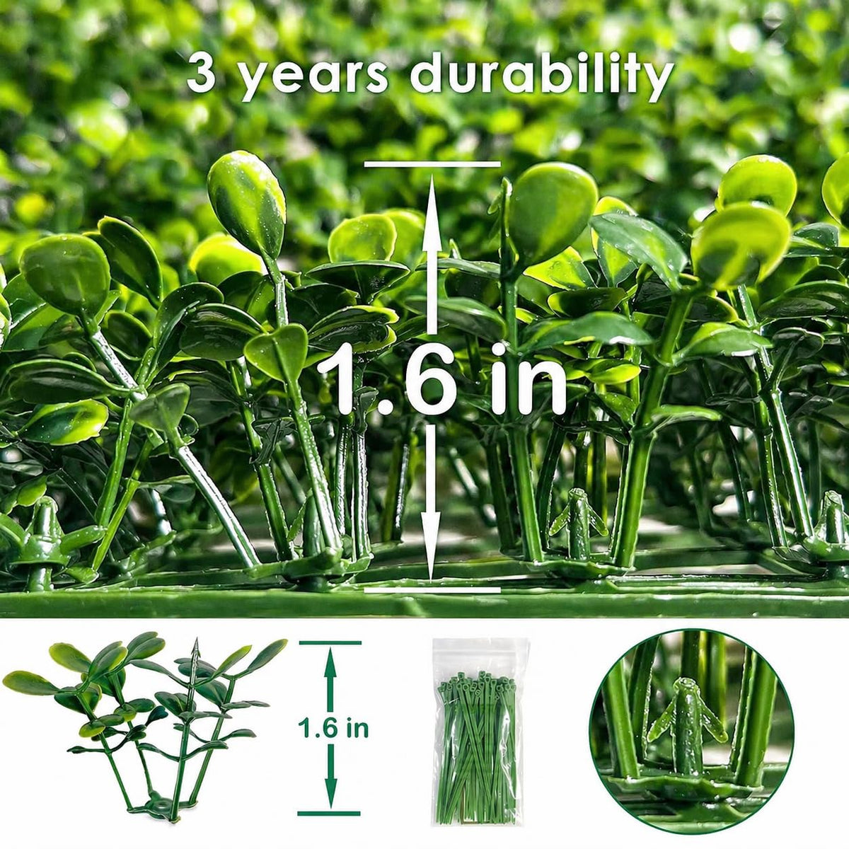 Bybeton Artificial Grass Wall Panel,10"x 10"(12Pcs) Boxwood Faux Green Wall Panels for Interior Wall, Backdrop Wall,Garden Wall and Indoor Outdoor Plant Wall Decor