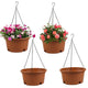 Svxtoby 4 Pack 12 Inch Large Plastic Hanging Planters for Outdoor Plants