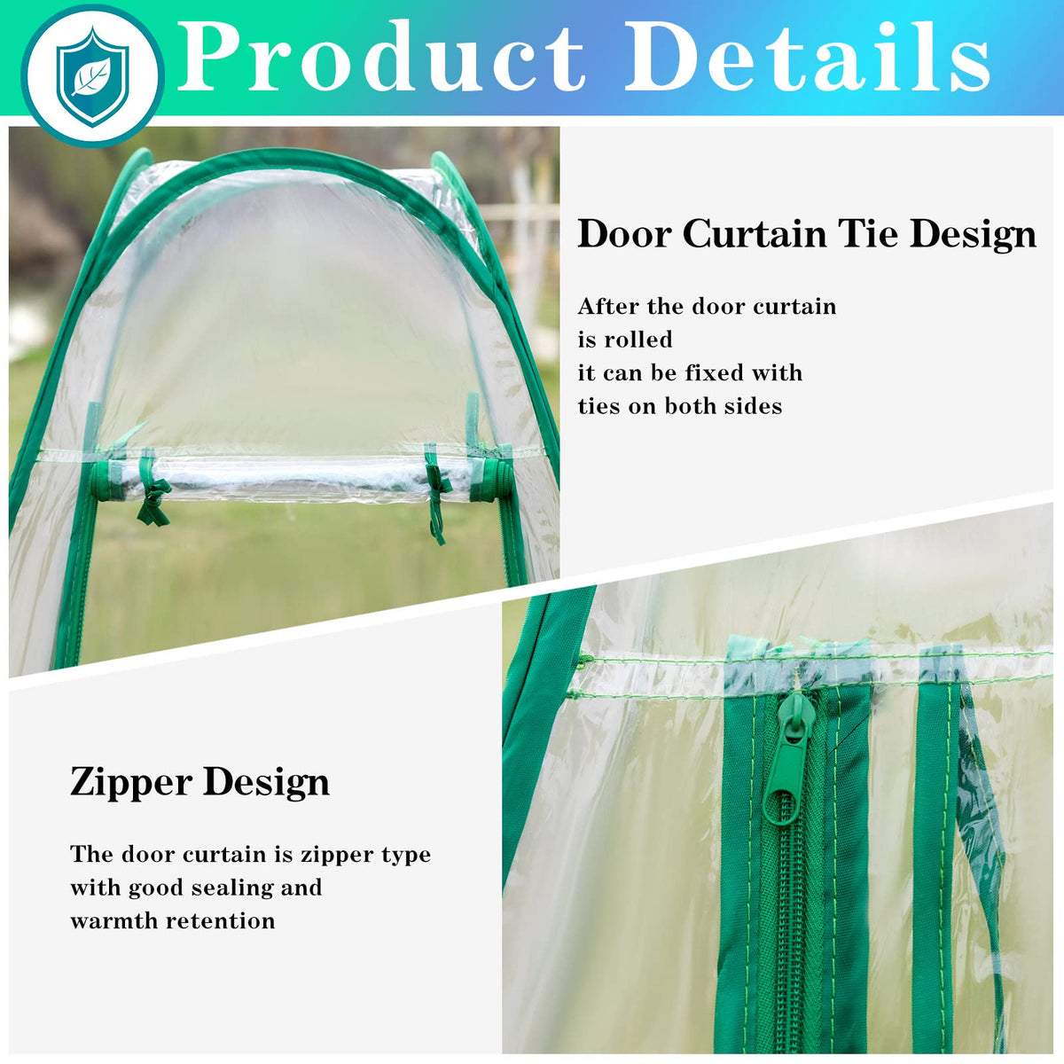 Pop Up Greenhouse Cover, PVC Mini Portable Greenhouse, 4 Nails, 27"x27"x30"