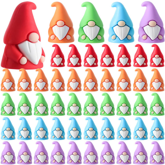 Soulchen 50 Pcs Mini Gnomes Figures Bulk Tiny Egg Bunny Miniature Easter Figurines to Hide and Seek Small Little Gnomes Statue for Fairy Garden Accessories Home Decoration Party Favors