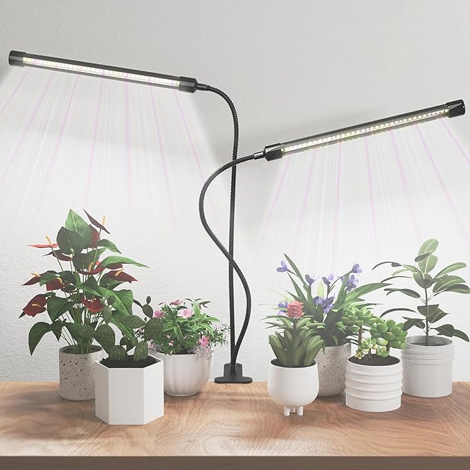 GHodec Grow Light, 6500K Full Spectrum White Red Blue 84 LED Plant Lamp Clip-on Desk for Indoor Plants Growing, 5 Dimmable Levels & Timer Setting 4/8/12H
