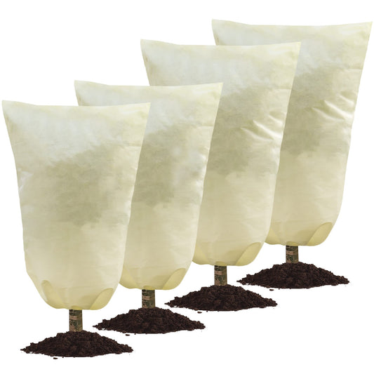 MIXC 4 Packs 2 Size Plant Covers Freeze Protection, Winter Plant Cover Cold Weather Tree Frost Cloth Warm Blankets Shrub Covers for Outdoor Plant (47''×71''+71×83'')
