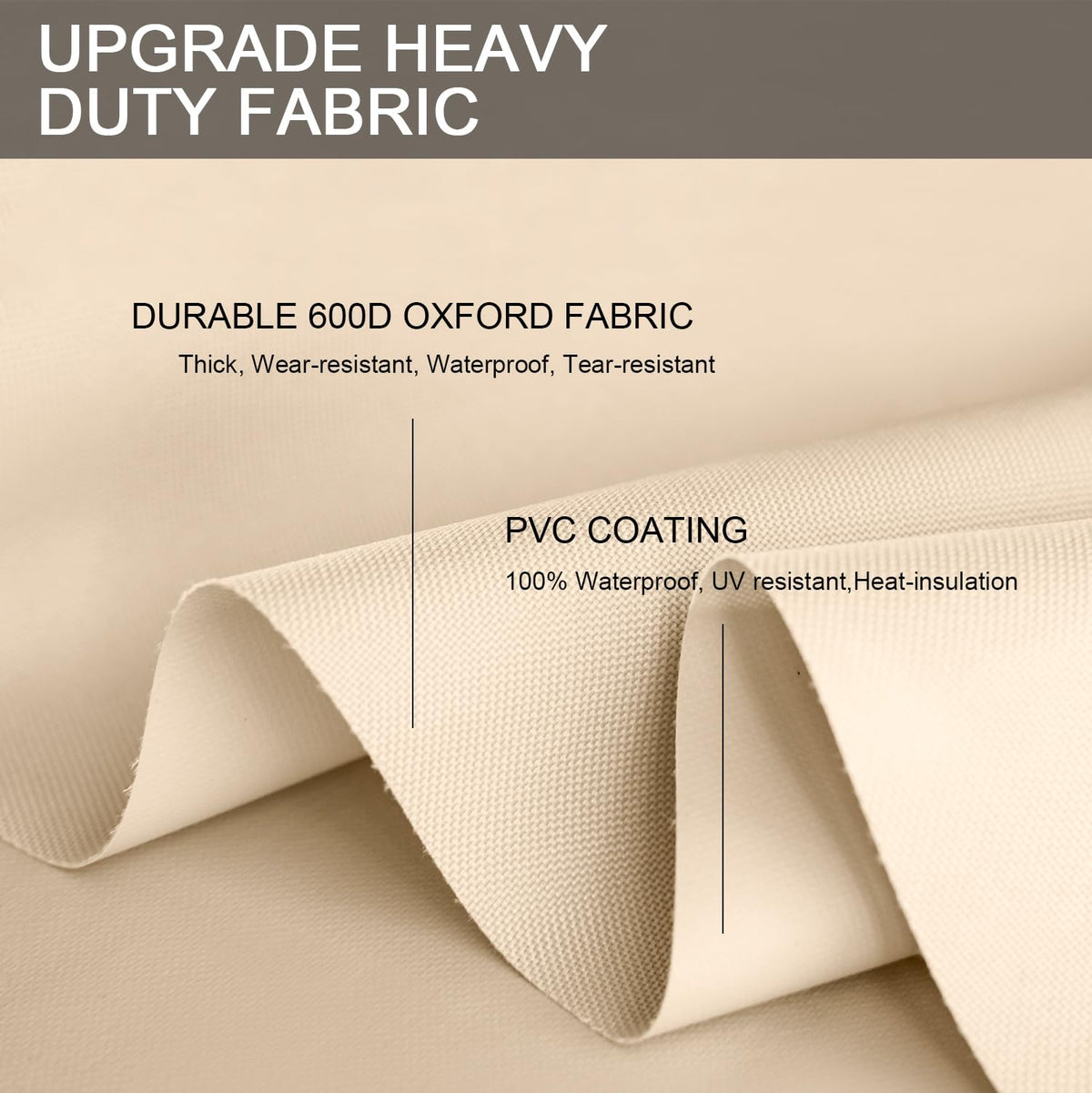 CKCLUU Patio Furniture Set Covers Waterproof Heavy Duty 600D Outdoor Sectional Sofa Couch Set Cover Patio Conversation Sets Cover Outdoor Dining Set Table and chairs Covers 126" L x 63.5" W Beige