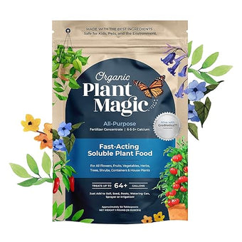 Organic Plant Magic - Truly Organic™ Fast-Acting Soluble Plant Food: All-Purpose Fertilizer Concentrate for All Flower Vegetable Herb Fruit Tree Shrub Container Garden & House Plants [One 1 lb Bag]