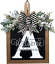 Last Name All Year Wreath, for Front Doors, Spring, Fall, 26 Last Name Letters All Year Round Wreaths, Suitable for Wedding Decorations, Home Porches, Farmhouses, Yards, Garden Decorations, Gifts (A)