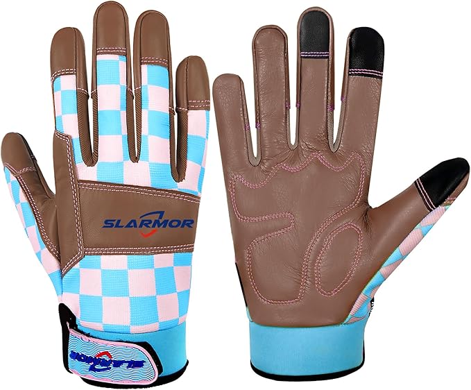 Leather-Gardening-Gloves for Women,Thorn-Proof Work-Gloves for Weeding,Digging,Planting,Pruning Yard garden Gloves