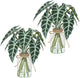 Muhanjia Artificial Flowers Turtle-Back, Alocasia Leaf, in Glass Vase with Faux Water,7Pcs Artificial Leaves Real Touch Latex Leaves for Centerpiece (2, Alocasia Leaf)