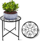 KABB Metal Plant Stand, 15'' Tall Flower Pot Set, Modern Rustproof 10-inch Round Outdoor Iron Art Stand, Black Decorative Stool for Indoor Plants