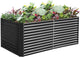 Land Guard 8x4x3ft Rectangular Galvanized Raised Garden Beds, Large-Capacity Metal Planter Box Outdoor, Durable Deep Raised Garden Bed 3ft Tall, Raised Beds for Gardening Vegetables, Modern Gray