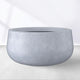 Kante 19.6" Dia Round Concrete Planter, Cement Plant Pots with Drainage Hole and Rubber Plug for Outdoor Indoor Garden Home, Modern Curvaceous Design, Gray