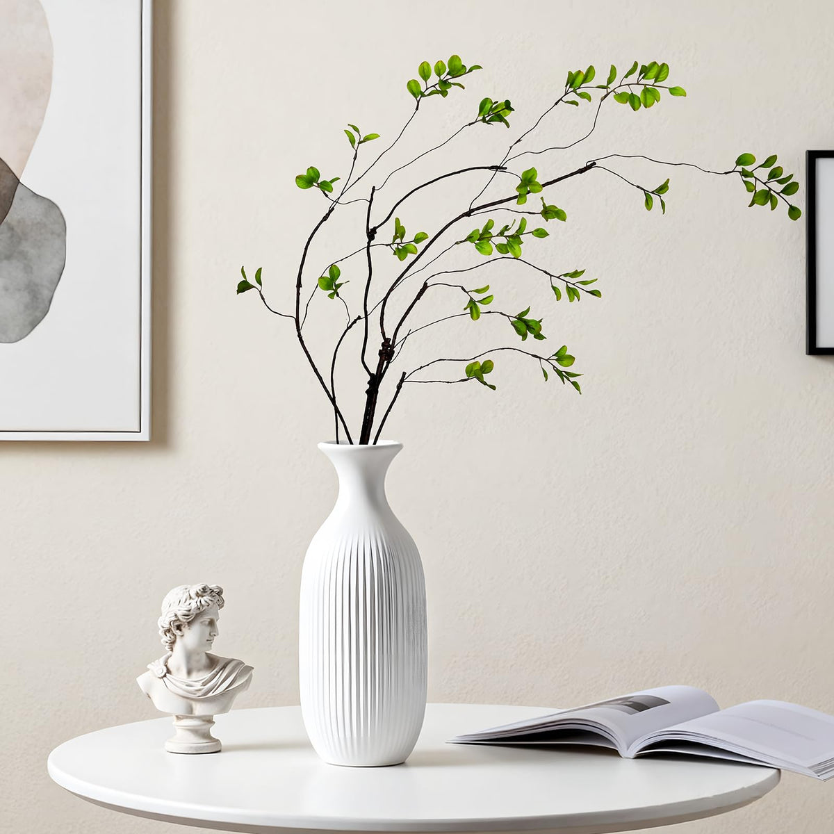 4 Pcs Artificial Ficus Branches for Vase Faux Eucalyptus Stems Branches
