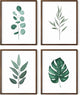 HAUS AND HUES Plant Wall Art - Botanical Prints, Green Wall Art Set, Plant Pictures, Leaves Paintings, Minimalist Sage Green Decor (8x10, Walnut Frame)