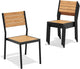 Pellebant Stackable Outdoor Dining Chairs Set of 4, Aluminum Patio Chairs with Armless, All-Weather for Garden, Lawn, Deck, Porch and Yard, Brown