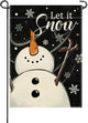 Artofy Winter Snowman Black Small Decorative Garden Flag, Let It Snow Snowflake Yard Lawn Outside Decor, Christmas Seasonal Burlap Outdoor Home Decoration Double Sided 12 x 18