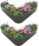 A ANLEOLIFE 2 Set Heart-Shaped Galvanized Raised Garden Beds Outdoor,81x81x18in Large Metal Planter Box for Planting Vegetables Flowers Herb, Anti-Rust & Easy-Setup, Quartz Grey
