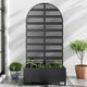 Casaphoria Metal Raised Garden Bed with Trellis and Wheels, 72"x35"x16" Arched Planter Box for Climbing Plants, Vegetables & Vines, Features Drainage Holes and Privacy Screen (Black-Harold)