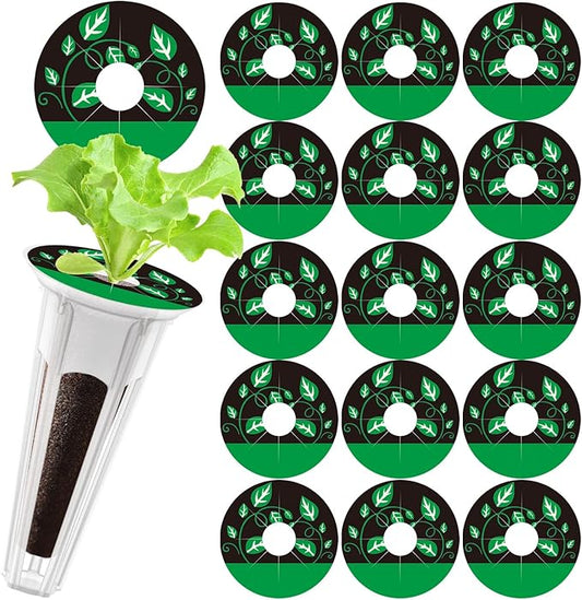 150Pcs Seed Pod Labels Stickers, PVC Hydroponics Growing System Grow Baskets Round Peel Labels for Plant Germination Growth Recording (41mm)