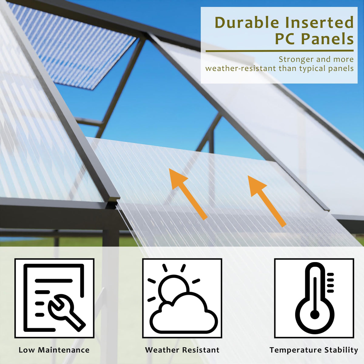 Exroo 6x10 FT Heavy Duty Greenhouse, Polycarbonate Walk-in Garden House with Ventilation Window, Portable Winter Greenhouse Kit for Outdoor Plants and Backyard Gardening