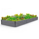Land Guard 12×4×1ft Galvanized Raised Garden Bed Kit for Vegetables, Galvanized Super Large Metal Planter Raised Garden Boxes Outdoor(359 Gallon Capacity（Grey）…