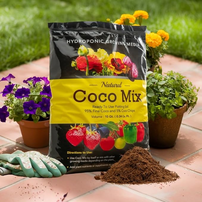 Potting Soil Mix 2-Pack - 10 Quarts Envelor Indoor Plants Soil for Outdoor Plants 0.34 Cubic Feet Potting Mix Hydrated Coco Coir Mix for Plants Ready to Use Natural Plant Top Soil