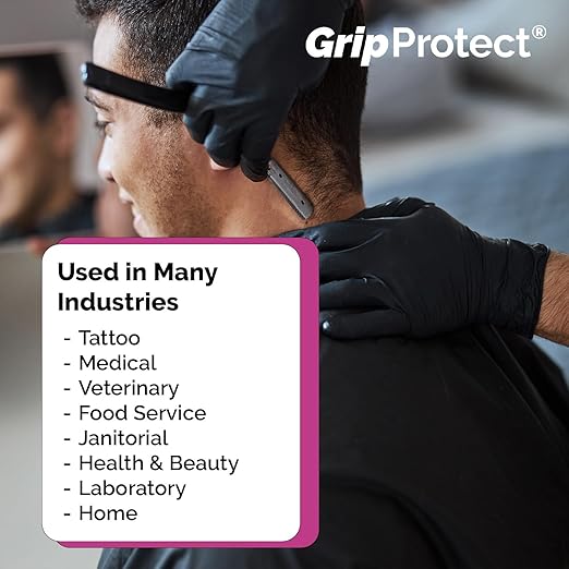 GripProtect Precise Black 5 Nitrile Exam Gloves | 5 Mil Thickness | Chemo-Rated | Medical, Law Enforcement, Tattoo, Dental, Janitorial, Food & Agriculture (S, 1,000)