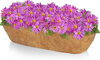 TigeJoy 36inch Trough Coco Coir Liners Planter Replacement, 100% Natural Thick Coco Fiber Liner for Flower Box Decks Garden Flower Pots, 36'' Half Moon Shape Coconut Liner Window Boxes Outdoor