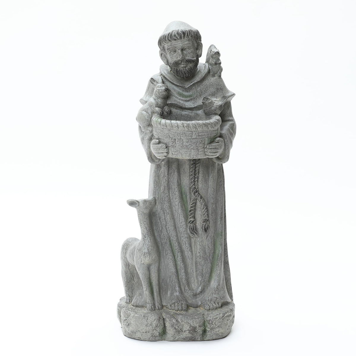 LuxenHome 27.6" Outdoor St. Francis Statues, Outdoor Garden Sculptures