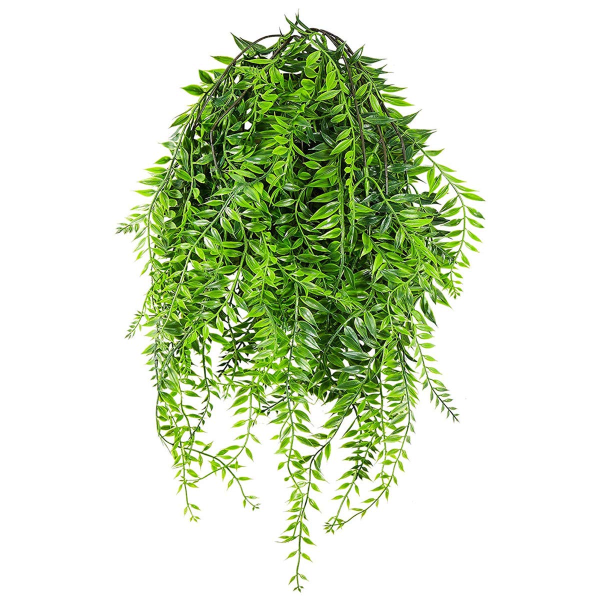Artificial Hanging Vine, Weeping Willow Plastic Plants Greenery Leaves Fake Plant Faux Ivy Garland UV Resistant for Indoor Outdoor Garden Door Wall Baskets Wedding Party Table Decor Decoration - 4 Pcs