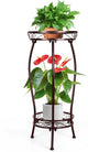 Gynyinly 2 Tier Rustproof Iron Plant Stand - Heavy Duty Outdoor Plant Stands For Patio, Balcony Or Garden Or Planter Corner - Plant Stand Indoor (Bronze)