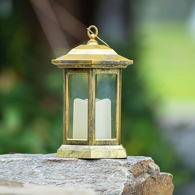Solar Lantern Outdoor, Outdoor Hanging Candle Lanterns LED Lights - PVC Waterproof Solar Lights Decorative Lantern Lights for Table,Outdoor,Party…