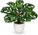 Hollyone Artificial Monstera Plant Faux Monstera Plant Potted Fake Tropical Plants Potted for Indoor Outdoor Home Desk Office Garden Farmhouse Decoration