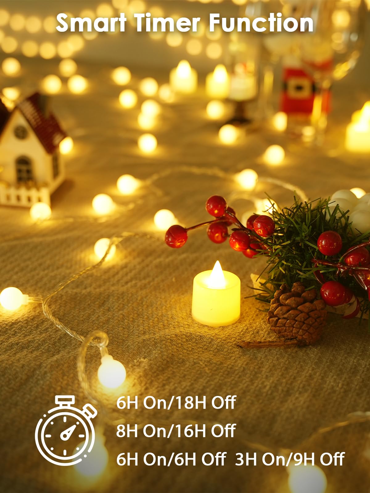 2PK 400LED 152FT Connectable Globe String Lights Indoor, Classroom Lights