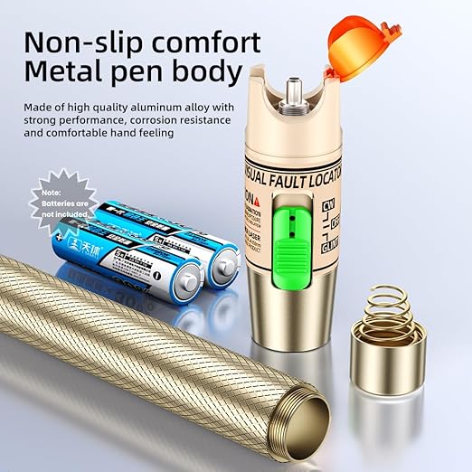 Visual Fault Locator,30-50KM Fiber Optic Cable Tester Meter VFL Red Light Pen Light Source Testers