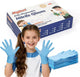 Kids Nitrile Gloves for 6-10 Years, 5Mil Blue Disposable Gloves Latex-Free Powder-Free, Durable and Waterproof for Work, Cleaning, Cooking, Gardening, Painting