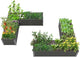 A ANLEOLIFE 2 Set L-Shaped Galvanized Raised Garden Beds Outdoor,74x74x18in Large Metal Planter Box for Planting Vegetables Flowers Herb, Anti-Rust & Easy-Setup, Quartz Grey