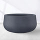 Kante 15.7" Dia Round Concrete Planter, Cement Plant Pots with Drainage Hole and Rubber Plug for Outdoor Indoor Garden Home, Modern Curvaceous Design, Dark Gray