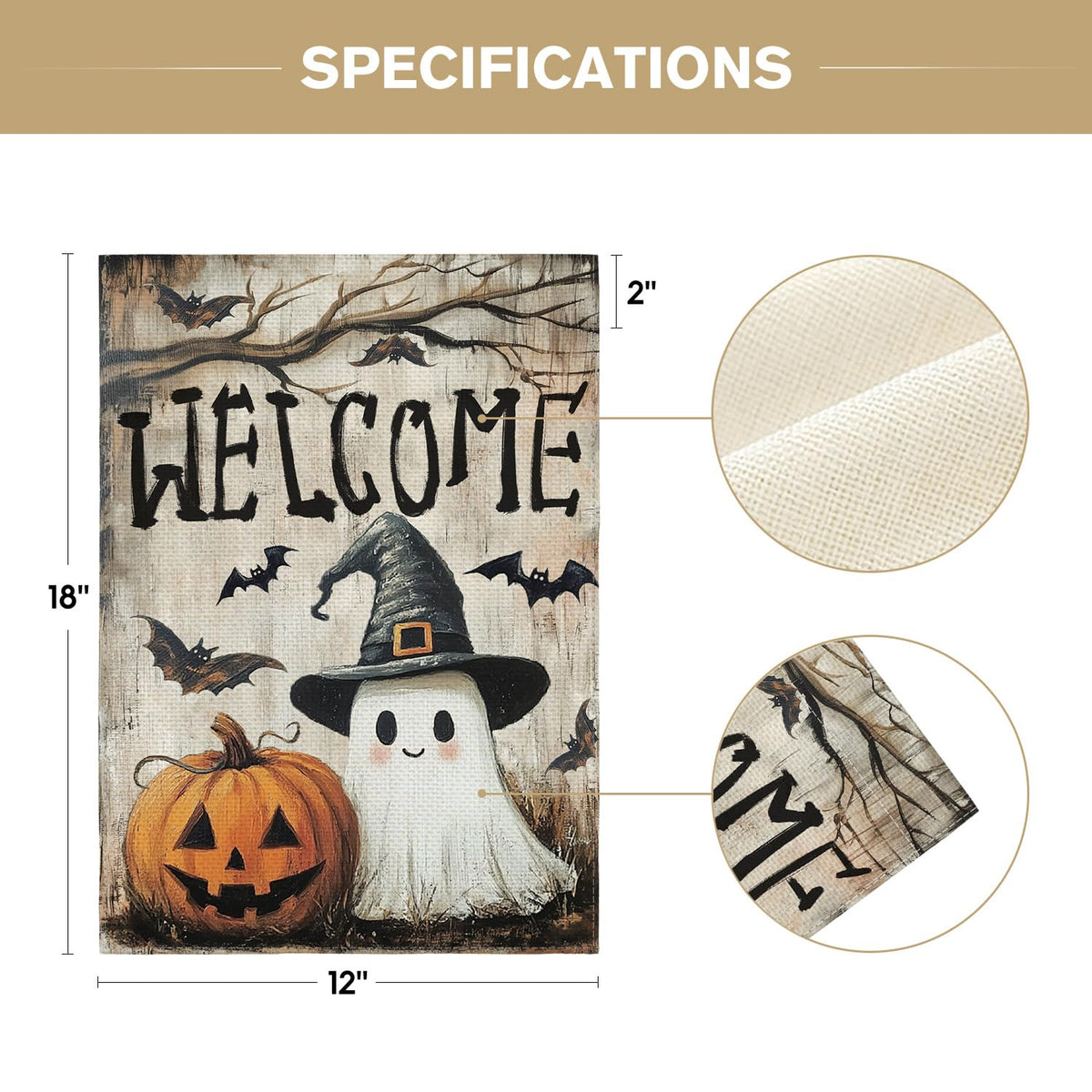 AVOIN colorlife Welcome Halloween for Outside Garden Flag 12x18 Inch