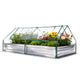NEWBULIG Galvanized Raised Garden Bed with Cover, 8x4x1ft, Clear