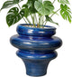 Teagas Ceramic Pots for Plants - 11 Inch Ceramic Planter with Drainage Hole, Unique Planters for Indoor Outdoor, Large Decorative Flower Pot, Home Office Room Decor, Gifts for Plants Lover, Blue