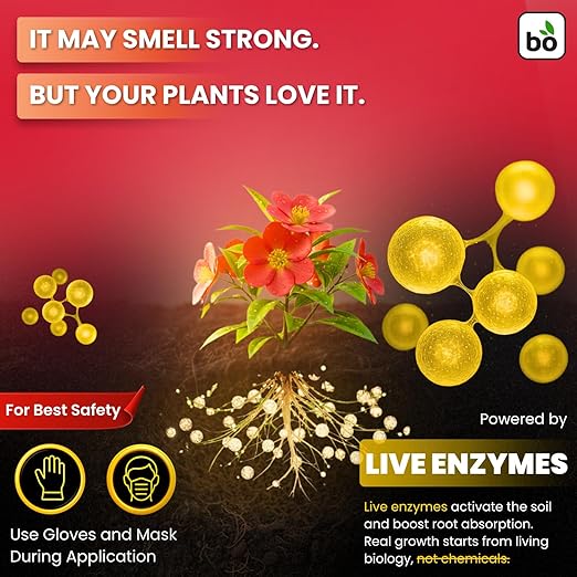 BIOGROWTH ORGANICS Concentrated Liquid Enzyme-Based Organic Plant Food | Organic Plant Fertilizer & Bloom Booster | Ideal for Flowers, Fruits & Vegetables, Indoor & Outdoor Gardening (8.45oz)