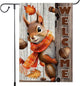 Welcome Fall Garden Flag 12x18inch The Nut Squirrel Fall Autumn Thanksgiving Garden Flags Yard Porch House Flag Double-Side For Home Outdoor Yard Patio Lawn Decor, Garden Decorations