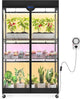 Barrina LP900 Mini Greenhouse with Grow Lights, 4-Tier Plant Stand with135W TX-S45 3FT 3 Dimmable Full Spectrum Lights , Plant Shelf with Tent Timer & Thermometer for Seed Trays 35.4 x 13.8 x 59.1IN
