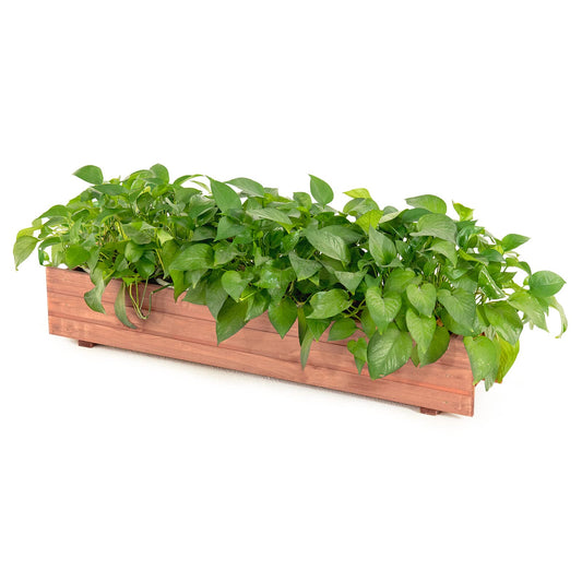 GIANTEX Raised Garden Bed Flower or Vegetable Planter Window Mounted Plant Box for Garden, Yard Wood Box for Planting (36" LX7 WX6 H)