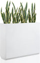 Wallowa Metallic Heavy Planter for Outdoor Plants, 38Lx10Wx30H Inches Tall and Long Metal Divider Planter Box with for Outside & Indoor, Seamless (White)