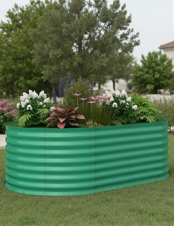 6x3x2ft Galvanized Raised Garden Bed, Durable Outdoor Planter Box, Spacious Raised Bed Ideal for Growing Vegetables, Fruits, and Flowers, Easy Assembly, Green