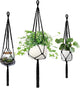 IDEEEPAN Macrame Plant Hanger - Fits 4 to 13 inches Pots for Indoor Outdoor, 34"/41"/46" 3 Sizes Set, Black (POTS NOT Included)
