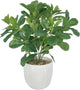 Hisow Artificial Potted Plant Leaves, 16.9" Artificial Shrubs Plants Arrangements Fake Eucalyptus Leaves with Vase Faux Greenery Leaves for Home Garden Table Centrepieces Garden Décor