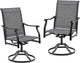 Soohow Outdoor Dining Chairs Set of 2, 360°Swivel Patio Dining Chair with Textilene Fabric, Outdoor Metal Armchair All Weather Resistant, Ergonomic Comfort, Perfect for Patio, Backyard, Balcony