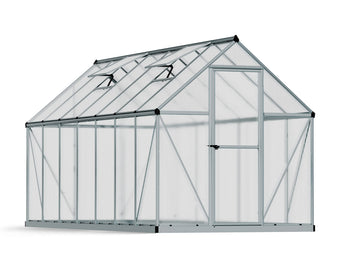 Palram - Canopia Mythos 6' x 14' Polycarbonate Aluminum Greenhouse, Silver