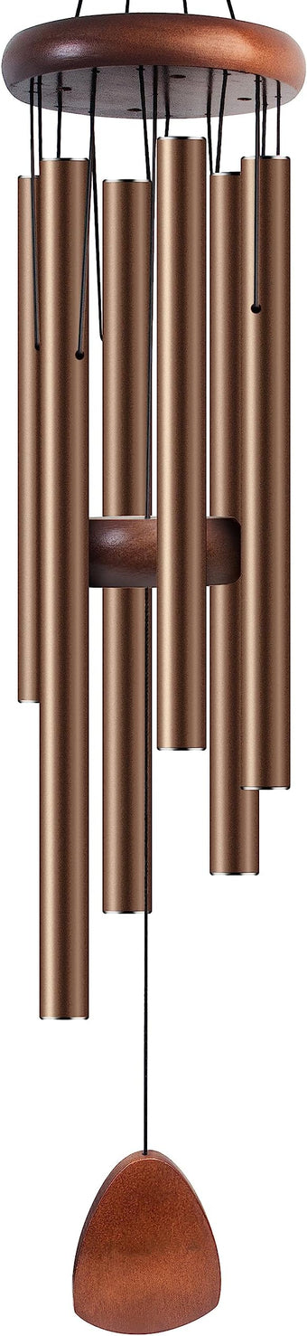 Bursvik Large Aluminium Wind Chimes 37 Inches to Create a Zen Atmosphere Suitable for Outdoor, Garden, Patio Decoration. Classic Wind Chimes with Wind Catcher Suitable as A Gift for Unisex(Coffee)